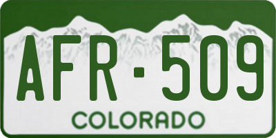 CO license plate AFR509