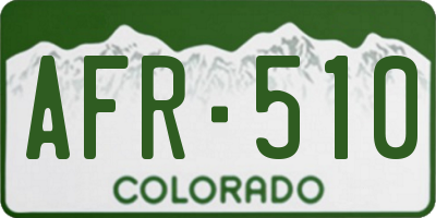 CO license plate AFR510