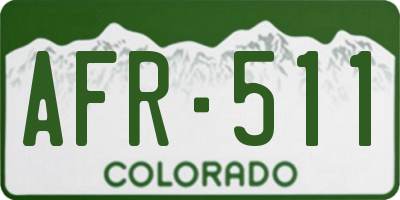 CO license plate AFR511