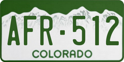 CO license plate AFR512