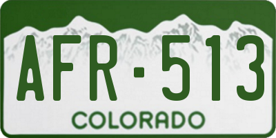 CO license plate AFR513