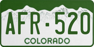 CO license plate AFR520