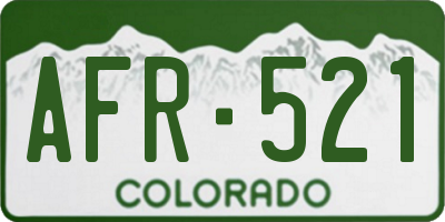 CO license plate AFR521