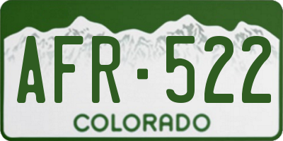 CO license plate AFR522