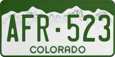 CO license plate AFR523