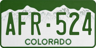 CO license plate AFR524