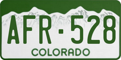 CO license plate AFR528