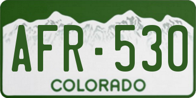 CO license plate AFR530