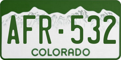 CO license plate AFR532