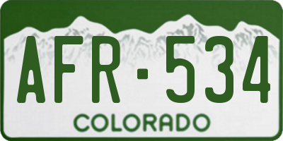 CO license plate AFR534