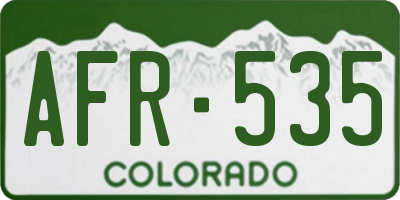 CO license plate AFR535