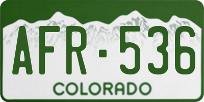 CO license plate AFR536
