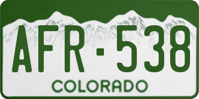 CO license plate AFR538