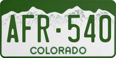 CO license plate AFR540