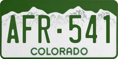 CO license plate AFR541