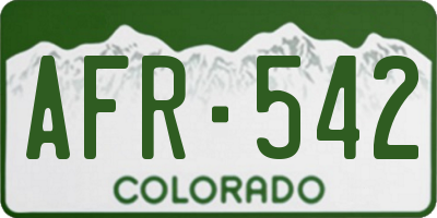 CO license plate AFR542