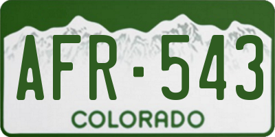 CO license plate AFR543