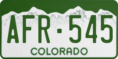 CO license plate AFR545
