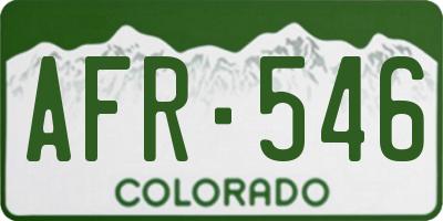 CO license plate AFR546
