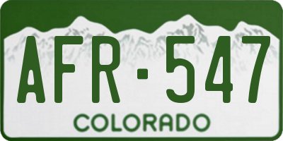 CO license plate AFR547
