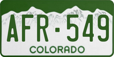 CO license plate AFR549