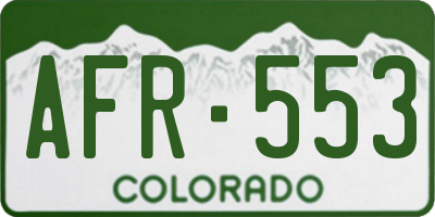 CO license plate AFR553