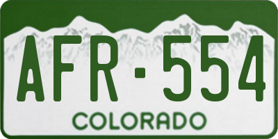 CO license plate AFR554