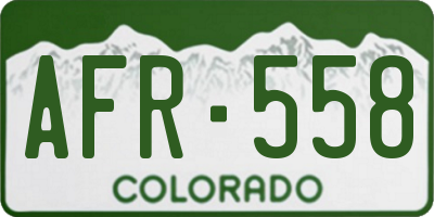 CO license plate AFR558