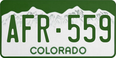 CO license plate AFR559