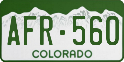 CO license plate AFR560