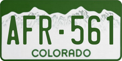 CO license plate AFR561