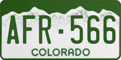CO license plate AFR566
