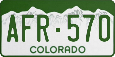 CO license plate AFR570