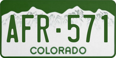 CO license plate AFR571