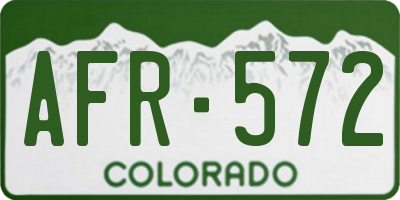 CO license plate AFR572