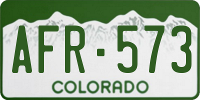 CO license plate AFR573