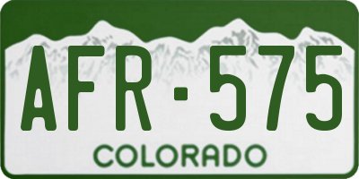CO license plate AFR575