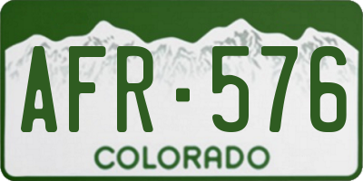 CO license plate AFR576