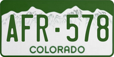 CO license plate AFR578