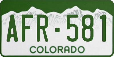 CO license plate AFR581