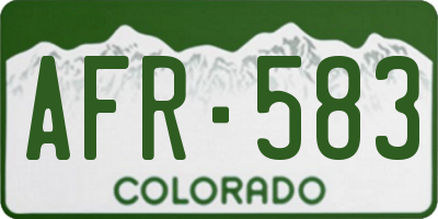 CO license plate AFR583
