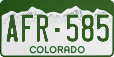 CO license plate AFR585