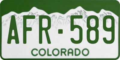 CO license plate AFR589