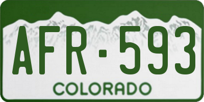 CO license plate AFR593