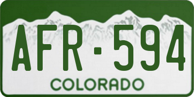 CO license plate AFR594