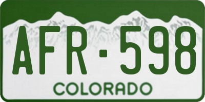 CO license plate AFR598