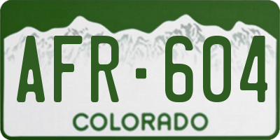 CO license plate AFR604