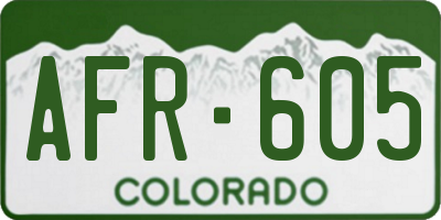 CO license plate AFR605