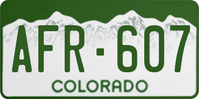 CO license plate AFR607