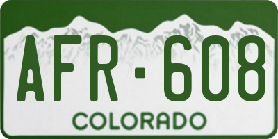 CO license plate AFR608